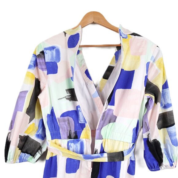 DKNY Abstract Print Balloon Sleeve Knee Length Dress - Picture 4 of 13